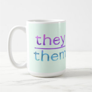 Mug Ils leurs pronoms votre nom coloré