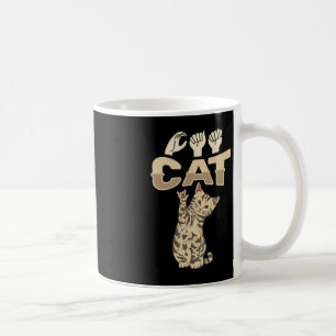 Mug ILY Cat ASL Geste main sourde perte d'audition