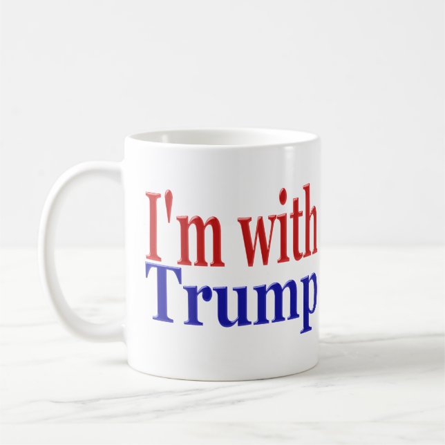 Mug Im avec Trump rouge bleu demi-texte (Gauche)