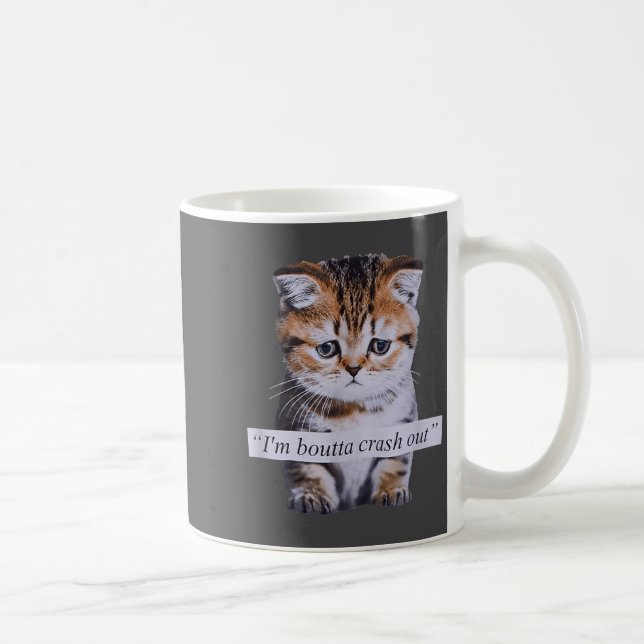 Mug I'm Boutta Crash Out Cat Funny Meme Cat Pet Lover  (Droite)