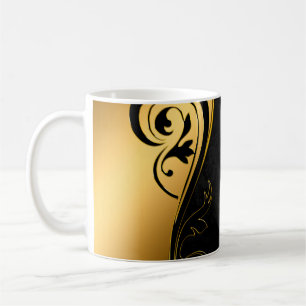 Mug image Arrière - plan cadre or floral
