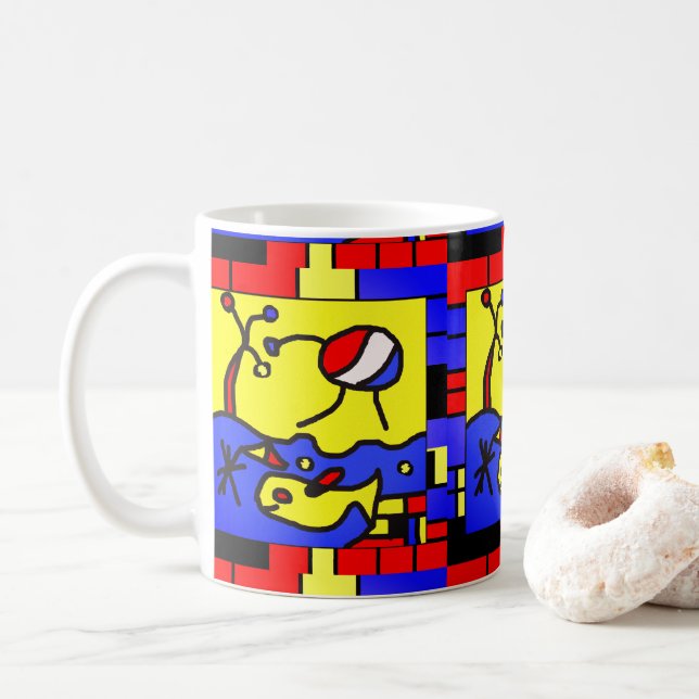 Mug Image avec art moderne poisson (Avec donut)