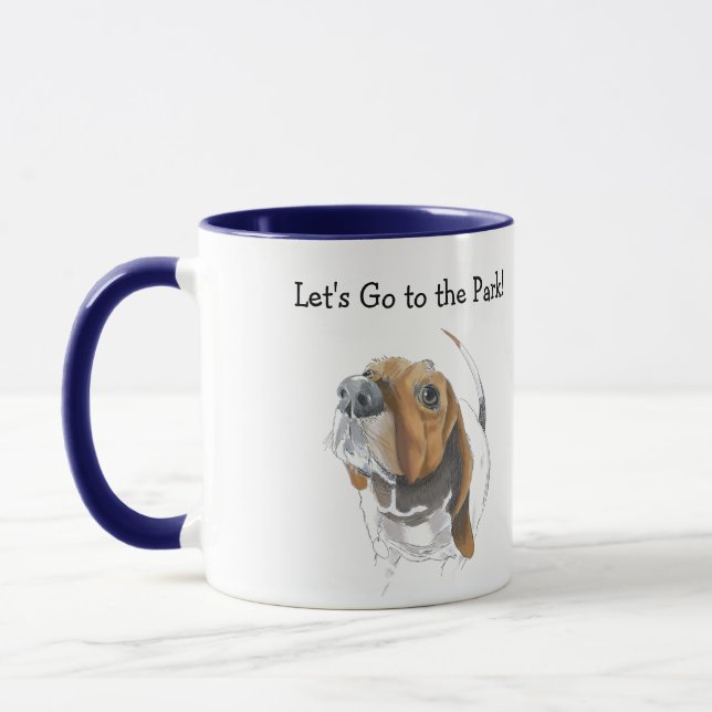 Mug Image couleur d'origine de la chaîne Basset (Gauche)