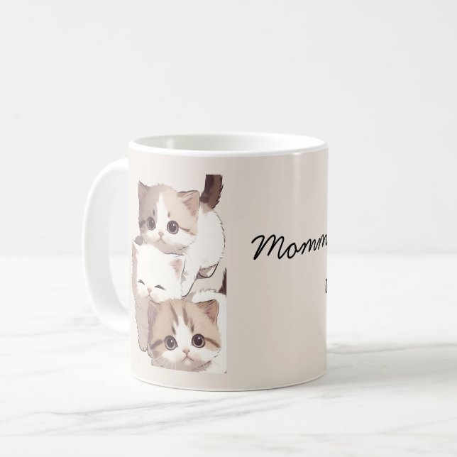 Mug Image de trois chats, triplés, (Devant gauche)