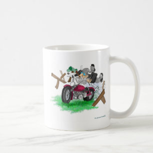 Mug Image drôle de l'homme sur se briser de moto