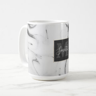 Mug Image élégante en marbre blanc