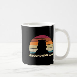 Mug Image rétro vintage de jour de la marmotte au couc