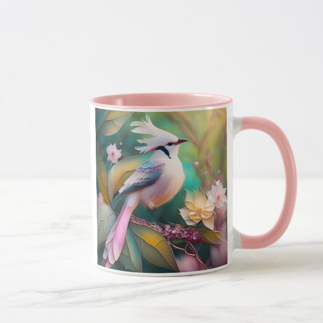 Mug Imaginaire blanc crêpé à queue blanche Jay (Droite)