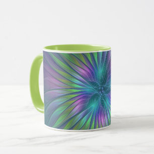 Mug Imaginaire brillant coloré Fleur Abstrait Fractal