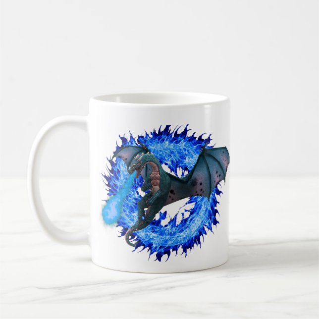 Mug Imaginaire Dragon Blue Flamme Fire (Gauche)