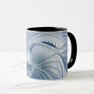 Mug Imaginaire dynamique tons bleus Abstraits Art frac