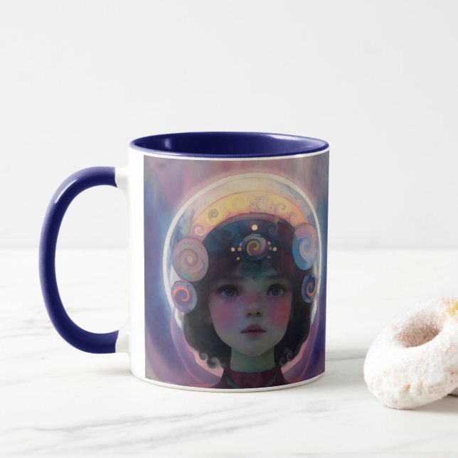 Mug Imaginaire éthérée Céleste gardien du rêve d'enfan (Avec donut)