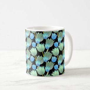 Mug Imaginaire floral brillant bleu