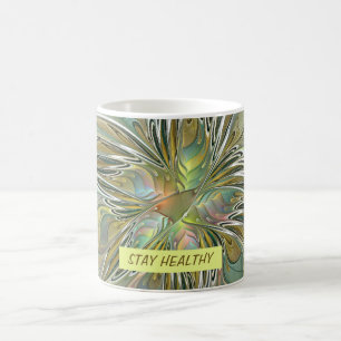 Mug Imaginaire Floral Fleur Art Fractal Moderne Avec O