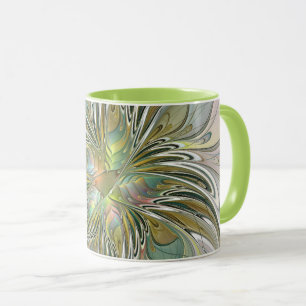 Mug Imaginaire Floral Fleur Art Fractal Moderne Avec O