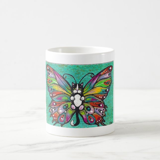 Mug Imaginaire lunatique de chat/papillon de Catterfly (Centre)