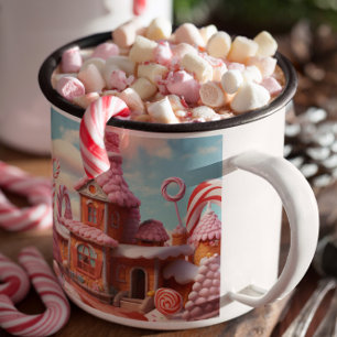 Mug Imaginaire Maison en pain d'épices avec bonbons 1