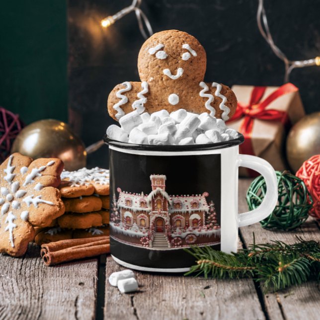 Mug Imaginaire Maison en pain d'épices avec bonbons 2  (Fantasy Gingerbread House with Candies 2 Mug
)
