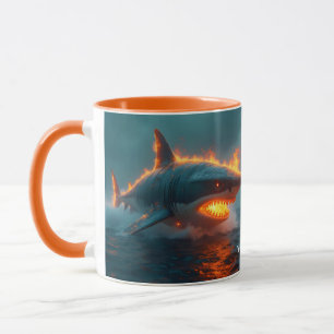 Mug Imaginaire mignon feu requin mer