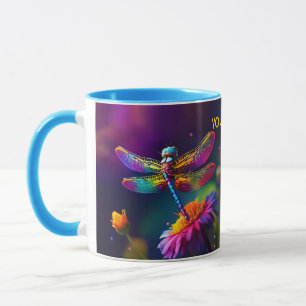 Mug Imaginaire Mignonne libellule Avec Fleur