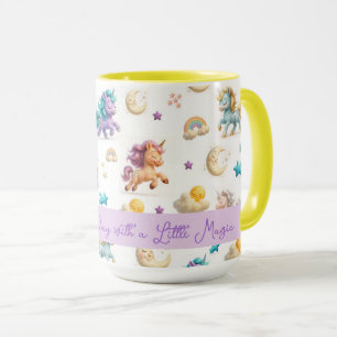 Mug Imaginaire Whimsical Pastel Unicorns et Châteaux