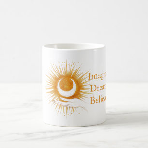 Mug Imaginez Rêve Croire Or Orange Soleil Main