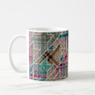 Mug Imitation du motif de patchwork indien avec textur