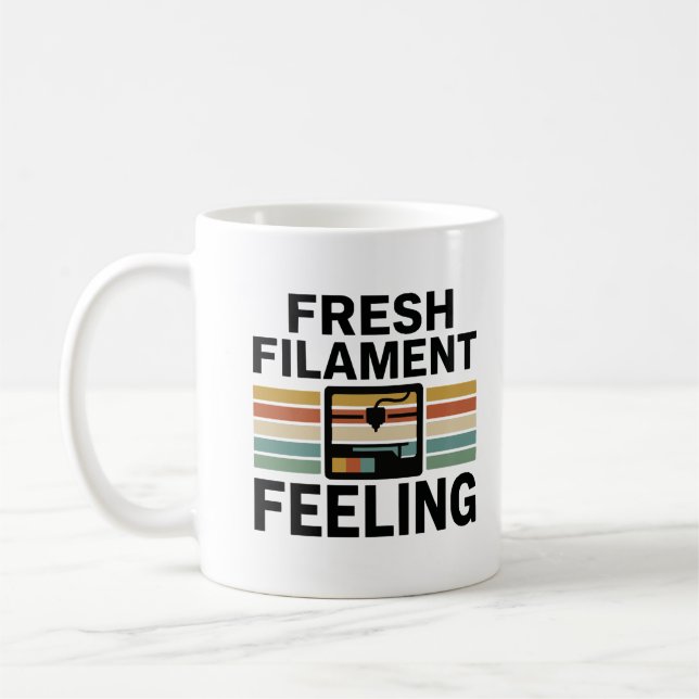 Mug Impression 3D à filament de style rétro  (Gauche)