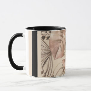 Mug Impression d'art botanique neutre élégant