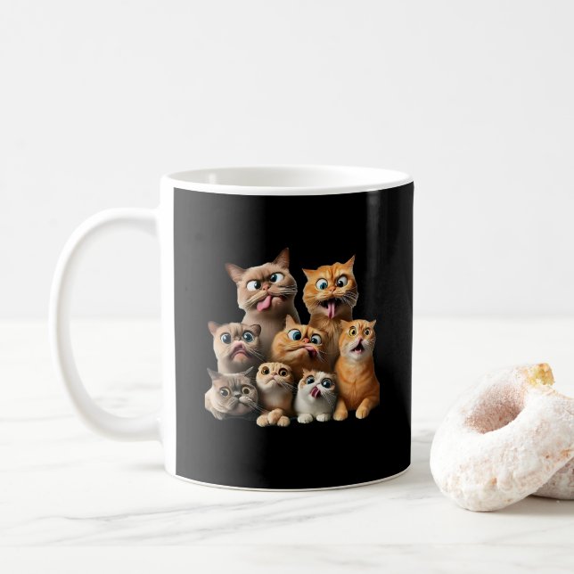 Mug impression d'art de chat drôle (Avec donut)