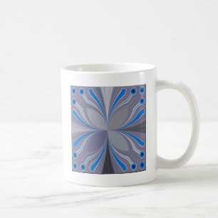 Mug Impression d'art texturé à pois gris cendré bleu
