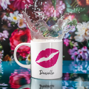 Mug Impression de baiser de rouge à lèvres rose person