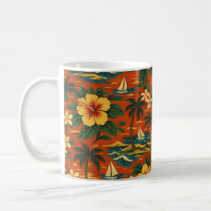 Mug Impression de chemise hawaïenne vibrante du milieu