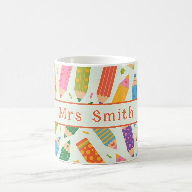 Mug Impression de crayon personnalisable mignonne (Centre)