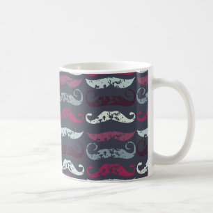 Mug Impression de moustache rétro en détresse
