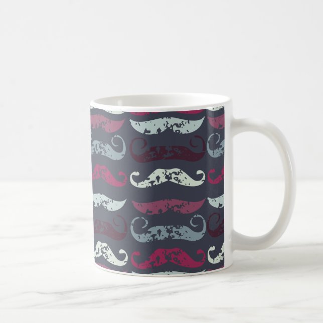 Mug Impression de moustache rétro en détresse (Droite)