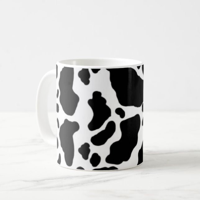 Mug Impression de vache noire et blanche (Devant gauche)
