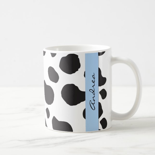 Mug Impression De Vache, Spots De Vache, Noir Et Blanc (Droite)