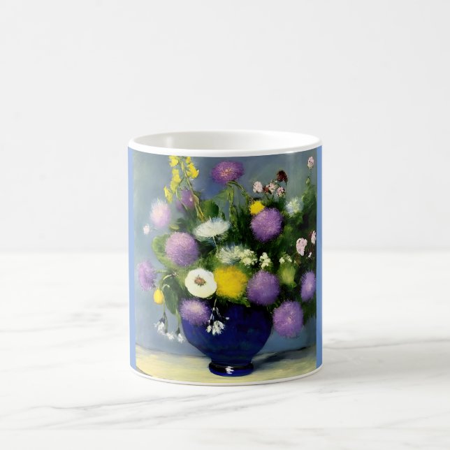 Mug Impression du vase de fleurs de couleur douce (Centre)