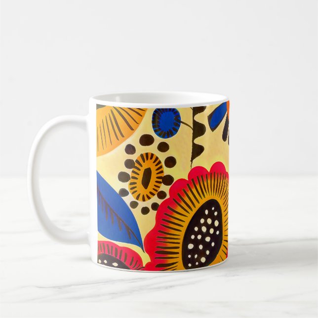 Mug Impression florale du patrimoine mexicain (Gauche)
