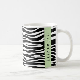 Mug Impression Zèbre, Grilles, Noir Et Blanc, Votre No