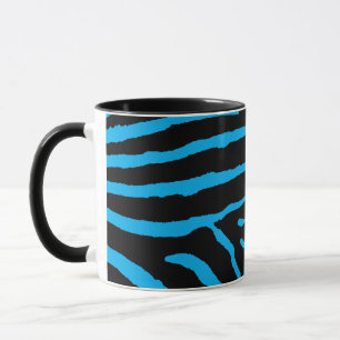 Mug Impression zèbre noir et bleu