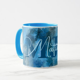 Mug Impressions de blues d'hiver Monogrammes