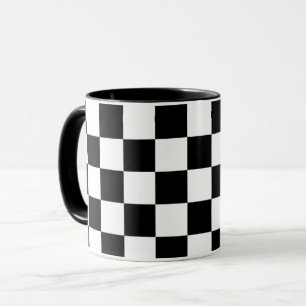 Mug Imprimé à carreaux noir et blanc