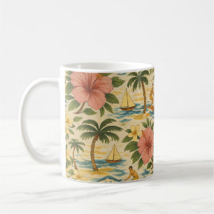 Mug Imprimé de chemise hawaïenne délavé du milieu du s