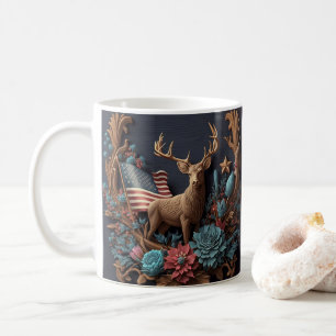 Mug Imprimé en 3D Drapeau américain Deer Buck
