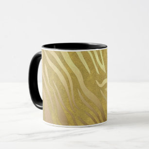 Mug Imprimé Zèbre Bronze Doré Safari Jungle Glamour