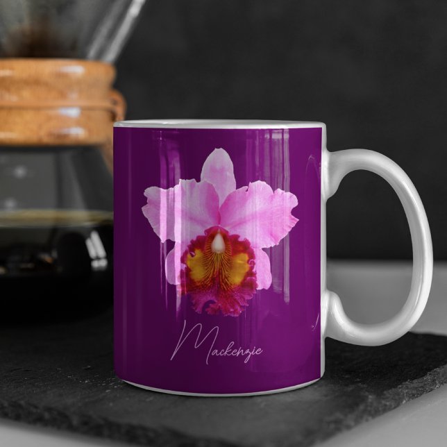 Mug Imprimez Personnalisé Cattleya Orchid Motif (Créateur téléchargé)