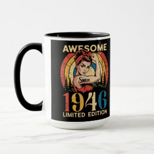 Mug Incroyable depuis 1946 Rétro 80 ans Anniversaire F