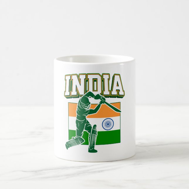 Mug Inde Cricket avec Drapeau Indien cadeau (Centre)